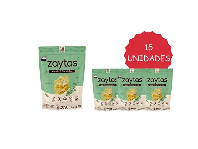 Biscoito Três Corações Zaytas Alecrim & Flor de Sal 80g 15 Unidades