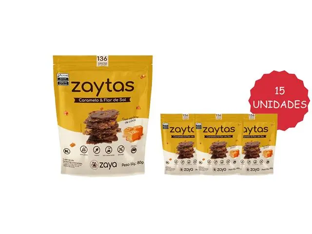 Biscoito Três Corações Zaytas Caramelo 80g 15 Unidades