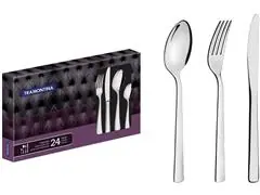 Faqueiro Tramontina Oslo Aço Inox Facas Mesa Alto Brilho 24pçs