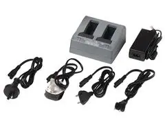 Carregador Duplo De Baterias Com Fonte E Cabo Para Receptor Gnss Trimb - 0