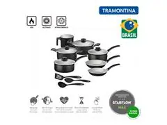 Jogo de Panelas Tramontina Turim em Alumínio Antiaderente Preto 10 Pçs - 8