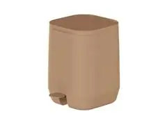 Lixeira De Pedal Aura 6L Marrom Amendoa Fechado