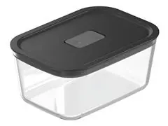 Pote De Vidro Hermetico Fresh Lock 1200Ml Preto Fechado