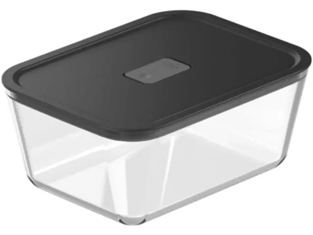 Pote De Vidro Hermetico Fresh Lock 2400Ml Preto Fechado