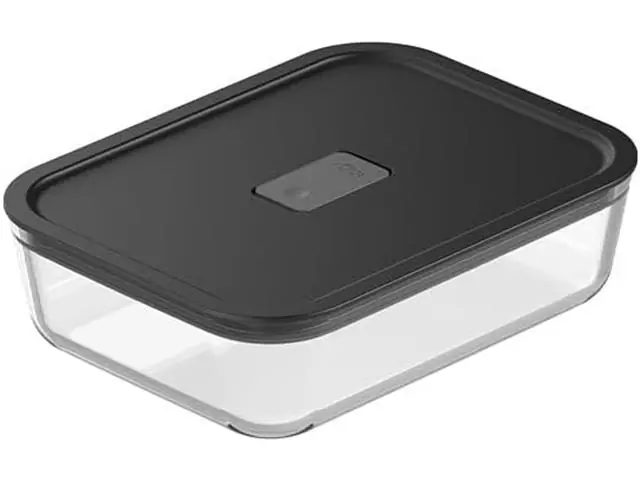 Pote De Vidro Hermetico 1,25L Fresh Lock Preto Fechado