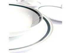 Aparelho de jantar Très Classique em porcelana gold rim 42 peças verde - 3