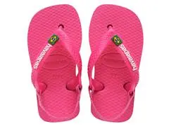 Chinelo Havaianas N.B. Brasil Logo Rosa Flux/Branco