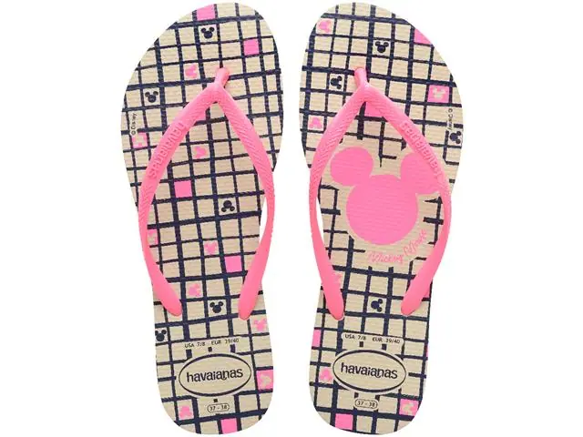 Chinelo Havaianas Slim Disney Bege Palha