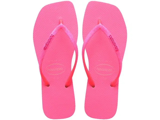 Chinelo Havaianas S Sqr Gtr Neon Bege Palha/Rosa Neon