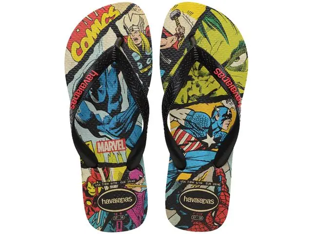 Chinelo Havaianas Top Marvel Clas Pto/Preto/Vermelho