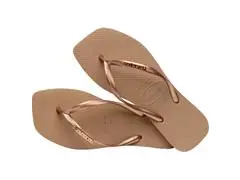 Chinelo Havaianas Sl Sq Logo Met Rose Gold/Rose Gold - 3