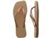 Chinelo Havaianas Sl Sq Logo Met Rose Gold/Rose Gold - 4