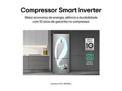 Geladeira Smart LG Frost Free Inverter 451L Inox Look GCB569NLLM- 110V - 3