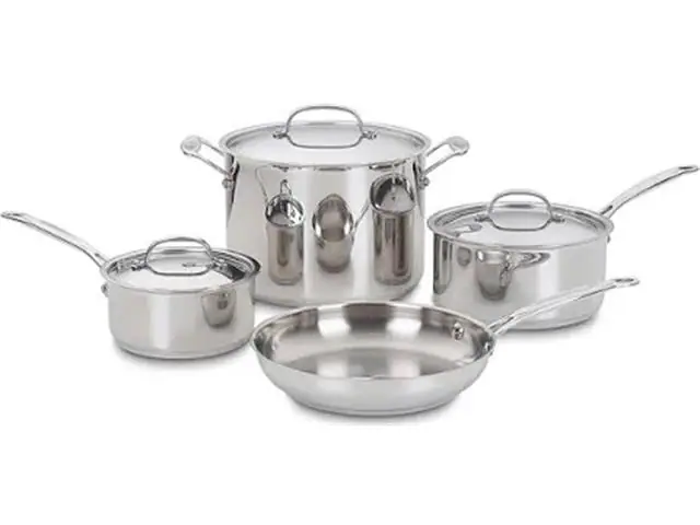 Jogo de Panelas Chef's Classic 7pc Cuisinart Aço Inox