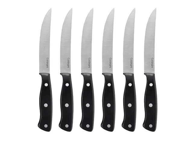 Conj. Facas Churrasco 6pc Cuisinart Cabo Preto Triple