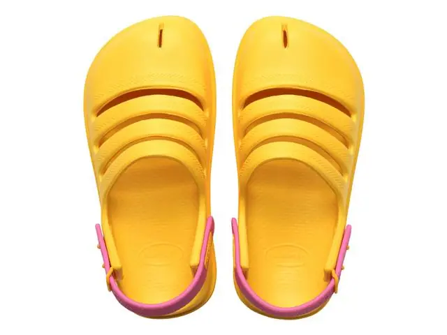 Sándalias Havaianas Kids Clog Amarelo Ouro/Pink Lemonade Tam 33-34