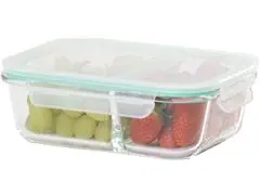 Pote Hermético Mundiart em Vidro com 2 Divisórias 1,04L - 1