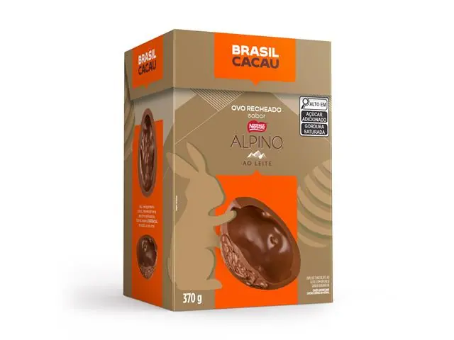 Ovo de Páscoa Brasil Cacau Recheado Alpino 370g