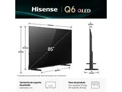 Smart TV Hisense QLED 4K 85" Polegadas Dolby Gaming, Alexa e Google - 1
