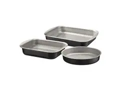 Jogo Assadeiras Tramontina Brasil Antiaderente Preto 3 Peças