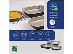 Jogo Assadeiras Tramontina Brasil Antiaderente Preto 3 Peças - 2