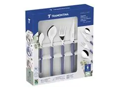 Faqueiro Tramontina Obelline Inox Azul Boreal 24 Peças - 1