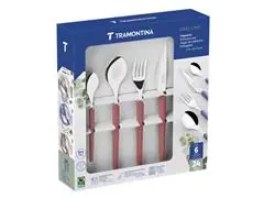 Faqueiro Tramontina Obelline Inox Vinho Rubi 24 Peças - 1