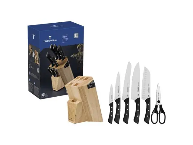 Jogo Facas Tramontina Solutta com Suporte Madeira 7 Peças