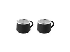 Xícaras Café Tramontina Empilháveis Inox ABS Preto 2p 80ml