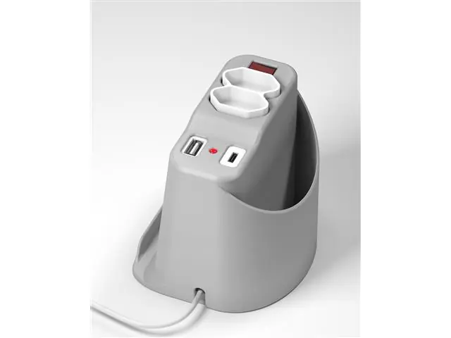 Totem de Tomadas de Mesa - Ice Silver