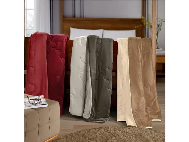 Edredom King Plush Flannel Chocolate Escuro/Claro 1pc