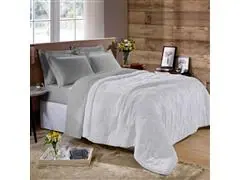 Edredom Buettner Solteiro Plush Flannel Dupla Face 150x200 Branco - 0