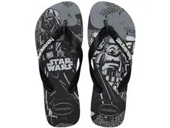 Chinelo Havaianas Star Wars Preto/Preto/Branco Tam 39-40