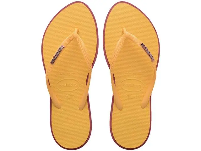 Chinelo Havaianas Slim Point Amaranto/Amarelo Caja Tam 37-38