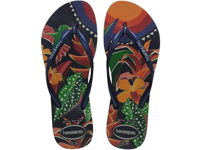 Chinelo Havaianas Slim Tropical Marinho/Marinho Tam 33-34