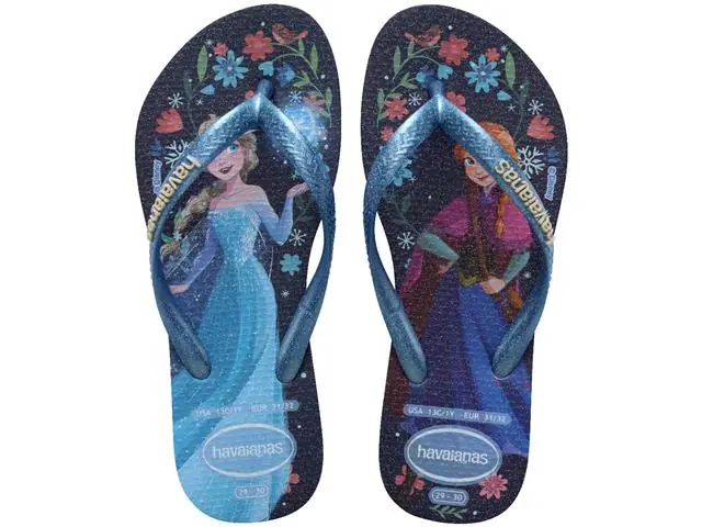 Chinelo Havaianas Kids Slim Princess Azul/Azul Lavanda Tam 31-32