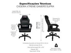CADEIRA XTREME GAMERS CINESIS NY PRETA NA - 1