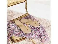 Chinelo Havaianas Slim Glitter Ii Areia Tam 33-34 - 6