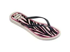 Chinelo Havaianas Slim Animals Bege Palha/Cinza Dark Metalico - 1
