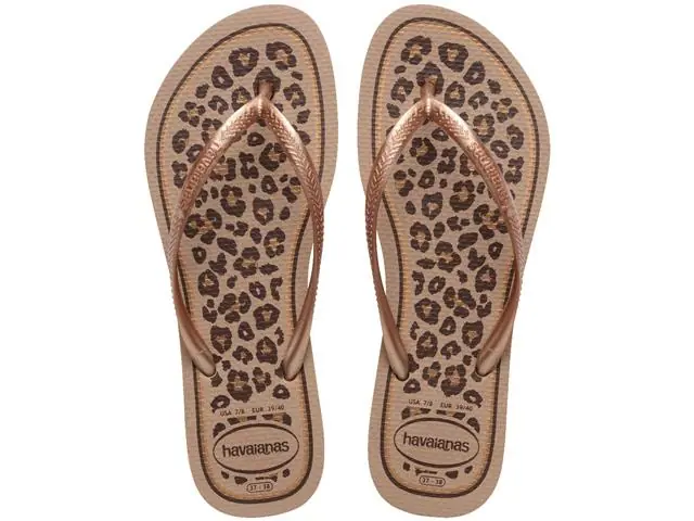 Chinelo Havaianas Slim Animals Rose Gold/Rose Gold