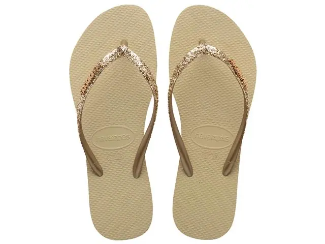 Chinelo Havaianas Slim Glitter Ii Areia