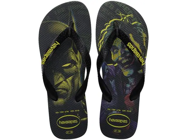 Chinelo Havaianas Top Herois Dc Preto/Preto/Preto