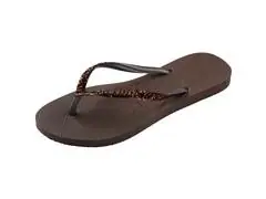 Chinelo Havaianas Slim Glitter Ii Cafe Tam 33-34 - 5