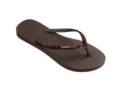 Chinelo Havaianas Slim Glitter Ii Café Tam 35-36 - 1