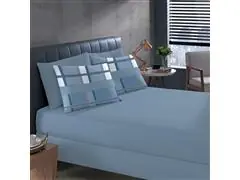 Jogo Cama King Basic Rolinho Est.Oliver Azul 3pc - 0