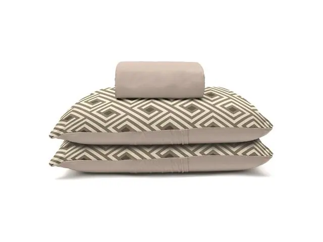 Jogo de Cama Casal Buettner Basic Estampado Denis Bege 3 Peças