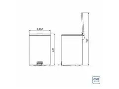 Lixeira com Pedal Tramontina Loop em Aço Inox com Balde Interno 20 L - 1