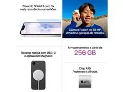 Apple iPhone 17e 512GB Branco 5G Tela 6,1" Câm. Traseira 48MP - 5