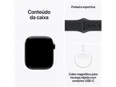 Apple Watch Series 11 42mm Alumínio Preto Pulseira Esportiva Preta - 7