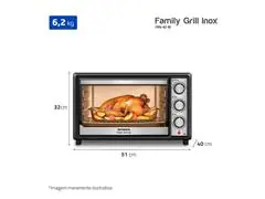 Forno Elétrico Mondial Family II 42L Preto 1600W 220V - 7